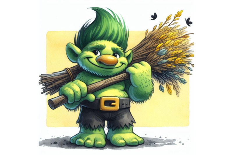 bundle-of-a-cartoon-of-a-troll-who-is-green-and-has-a-belt-and-belt