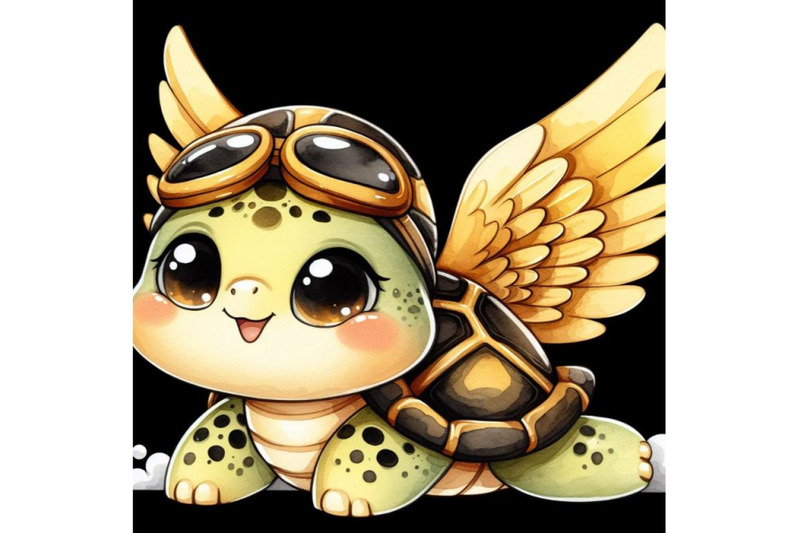 bundle-of-a-cute-cartoon-turtle-with-wings-ready-to-fly