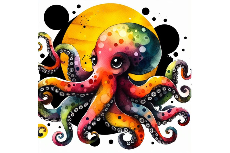 bundle-of-a-cartoon-octopus-in-colorful-hues