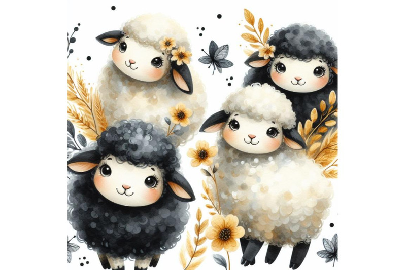 bundle-of-sheep-cute-animal-character