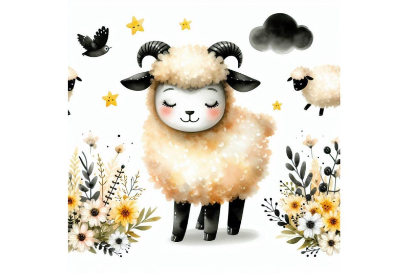 bundle-of-sheep-cute-animal-character