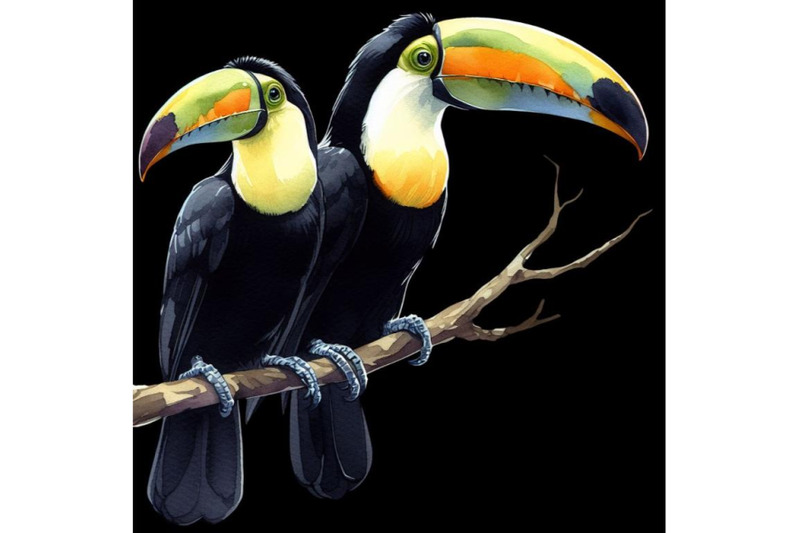 bundle-of-two-toucan-birds-perched-on-a-branch