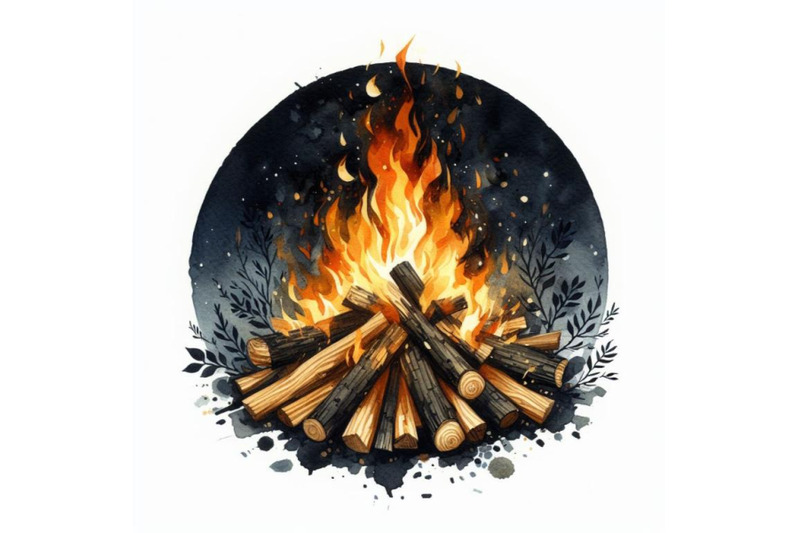 bundle-of-burning-bonfire-with-wood