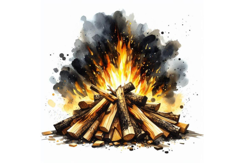 bundle-of-burning-bonfire-with-wood