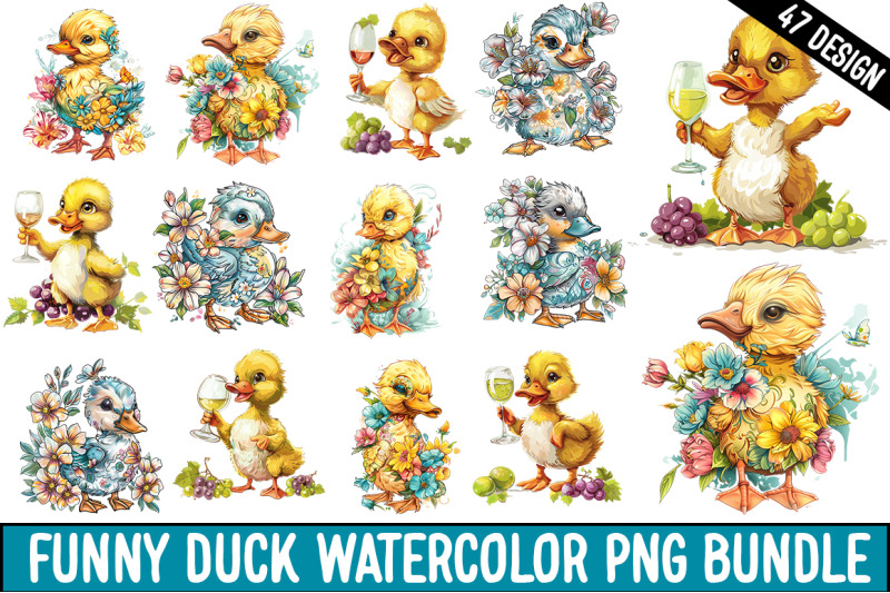 funny-duck-clipart-sublimation-bundle