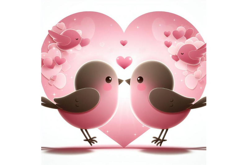 bundle-of-a-2d-two-cute-bird-lovers-on-pink-hearts-shaped