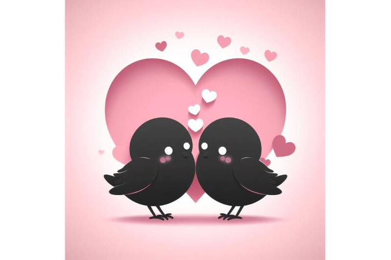 bundle-of-a-2d-two-cute-bird-lovers-on-pink-hearts-shaped