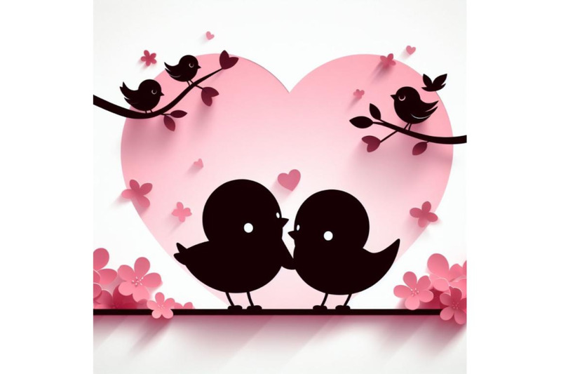 bundle-of-a-2d-two-cute-bird-lovers-on-pink-hearts-shaped