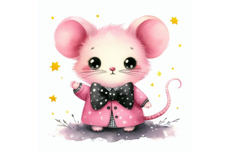 bundle-of-cartoon-pink-little-mouse