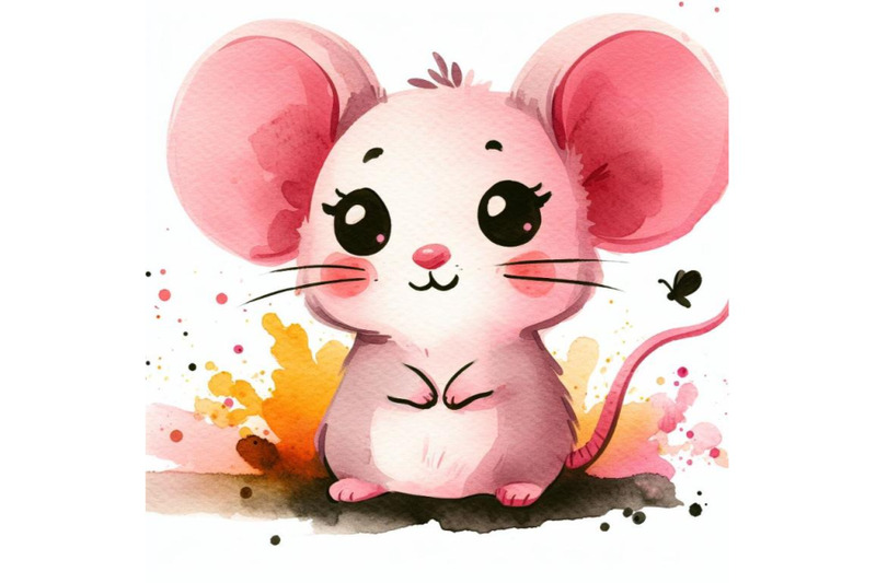 bundle-of-cartoon-pink-little-mouse