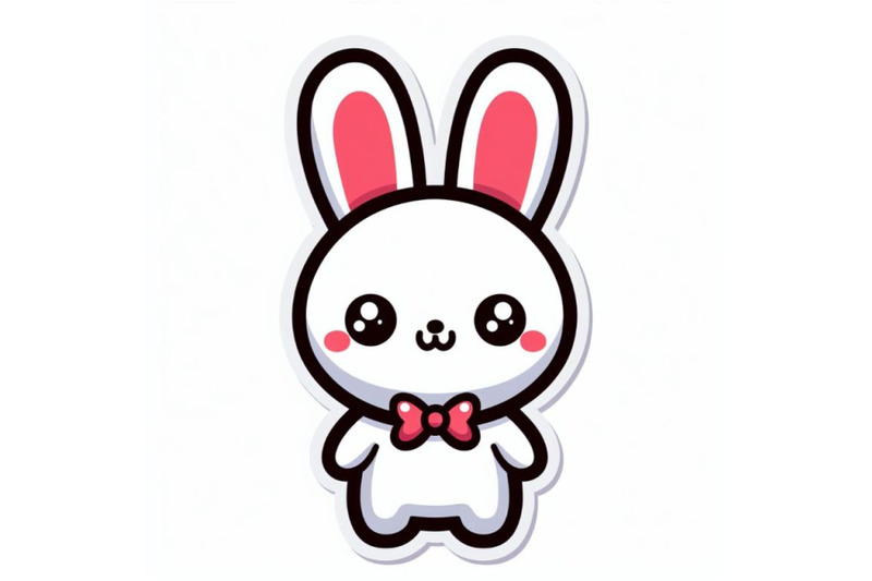 bundle-of-kawaii-sticker-of-cute-rabbit