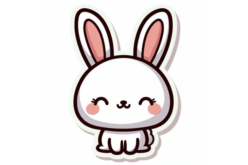 bundle-of-kawaii-sticker-of-cute-rabbit