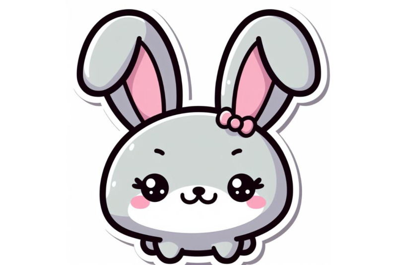 bundle-of-kawaii-sticker-of-cute-rabbit