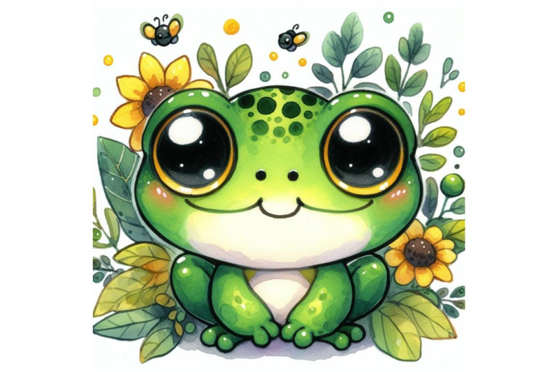 bundle-of-cute-green-frog-character