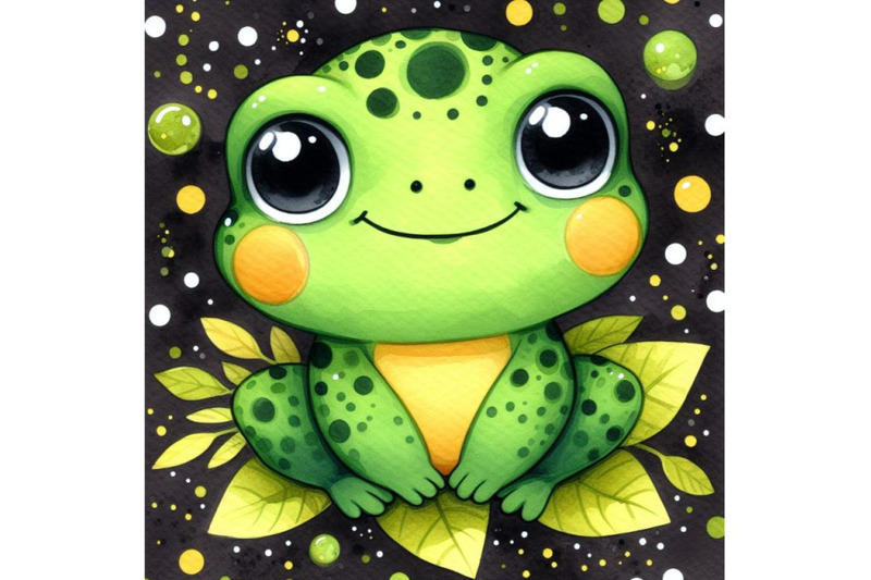 bundle-of-cute-green-frog-character