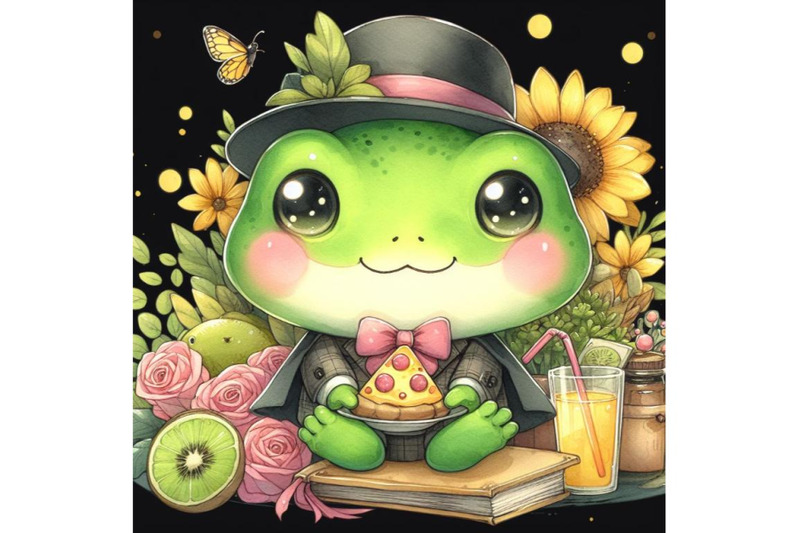 bundle-of-cute-green-frog-character