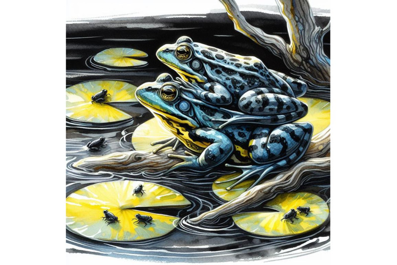 bundle-of-two-frogs-around-the-river