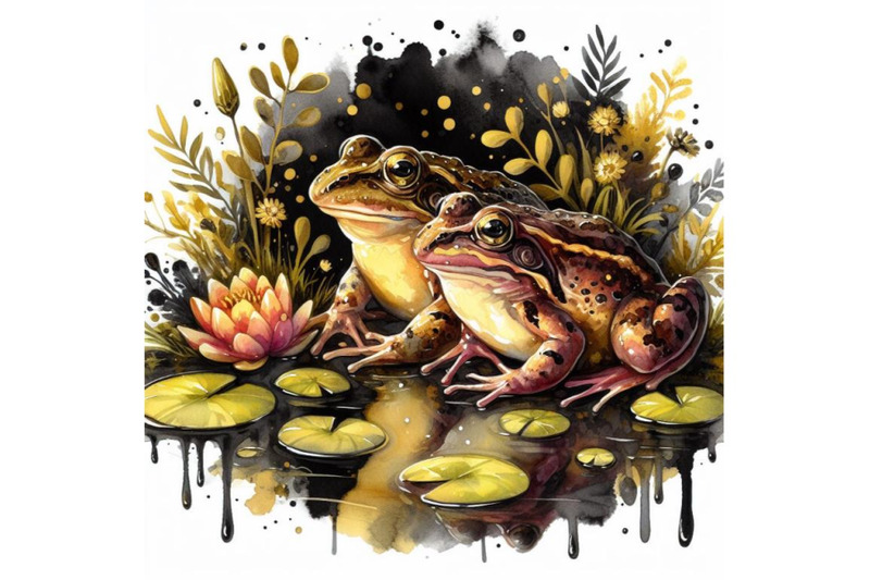 bundle-of-two-frogs-around-the-river