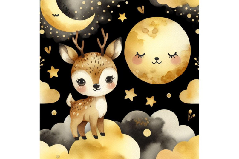 bundle-of-cute-deer-cartoon