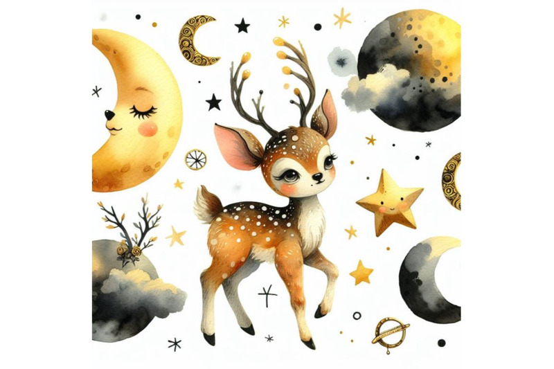 bundle-of-cute-deer-cartoon