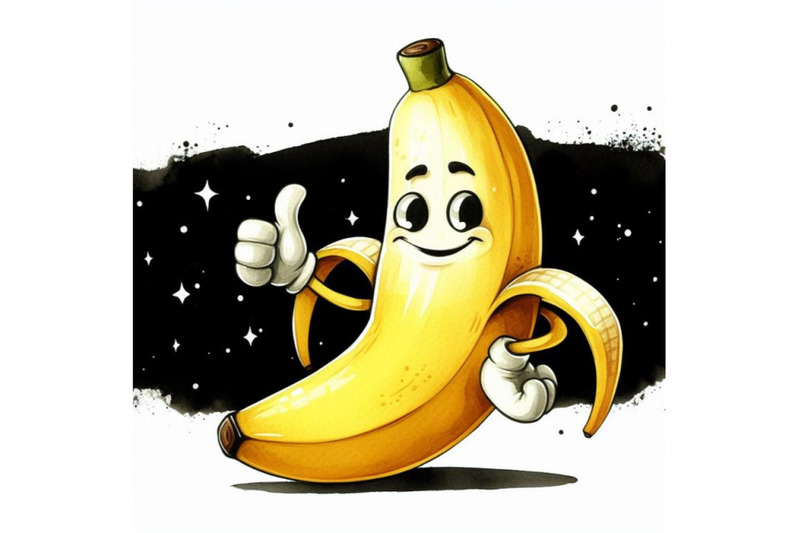 bundle-of-cartoon-banana-giving-thumbs-up