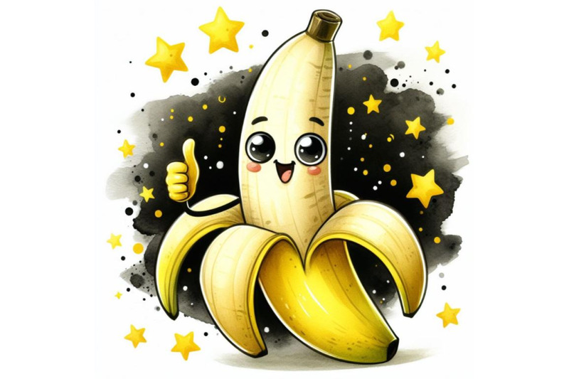 bundle-of-cartoon-banana-giving-thumbs-up