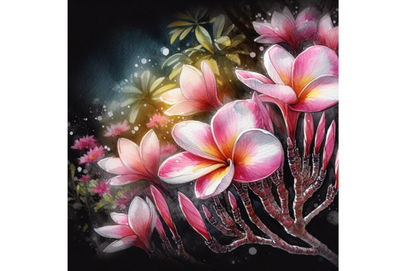 bundle-of-pink-plumeria-flower-in-garden