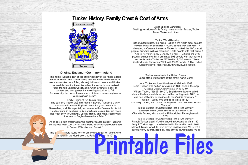 Tucker History, Family Crest & Coat of Arms By Family Creations ...