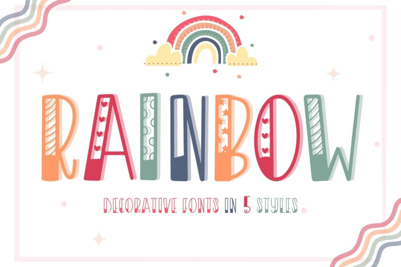 rainbow-5-styles-decorative-font