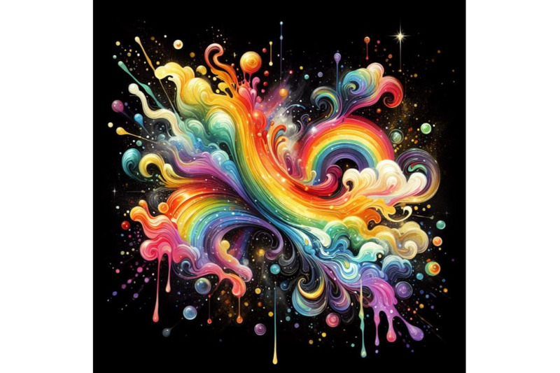 a-set-of-rainbow-liquid-paint-splash