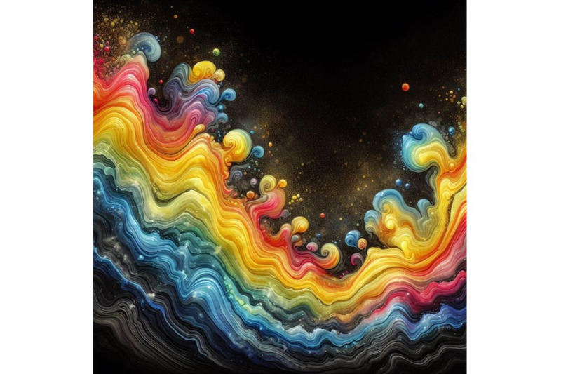 a-set-of-rainbow-liquid-forming-a-wave-ripple