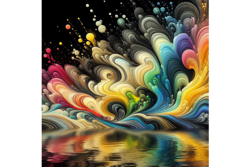 a-set-of-rainbow-liquid-forming-a-wave-ripple