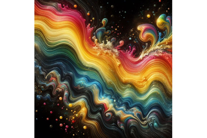 a-set-of-rainbow-liquid-forming-a-wave-ripple