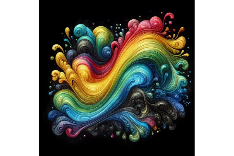 a-bundle-of-rainbow-liquid-forming-a-wave-ripple