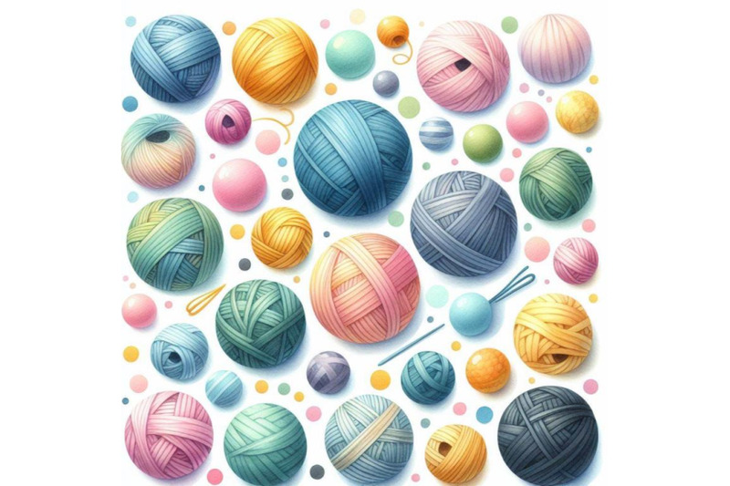 a-bundle-of-variety-size-colorful-big-and-small-cute-pastel-balls-yarn