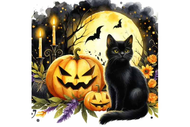 bundle-of-halloween-black-cat-pumpkin