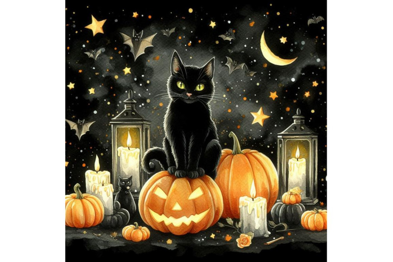 bundle-of-halloween-black-cat-pumpkin