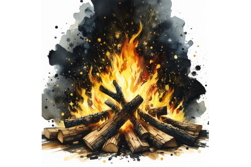 bundle-of-burning-bonfire-with-wood