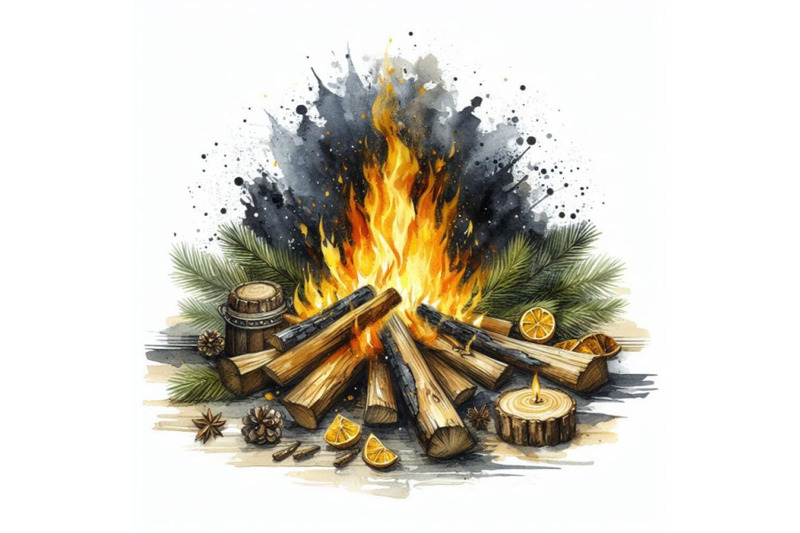 bundle-of-burning-bonfire-with-wood