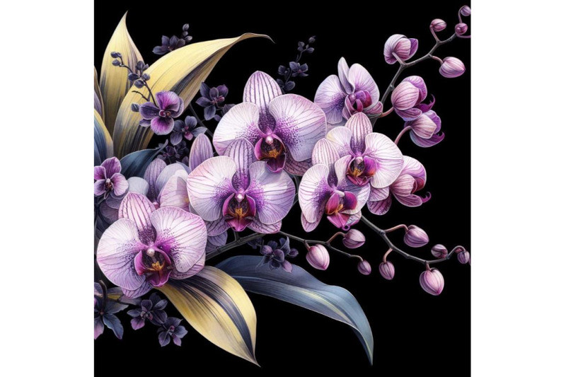 bundle-of-branch-of-violet-orchids