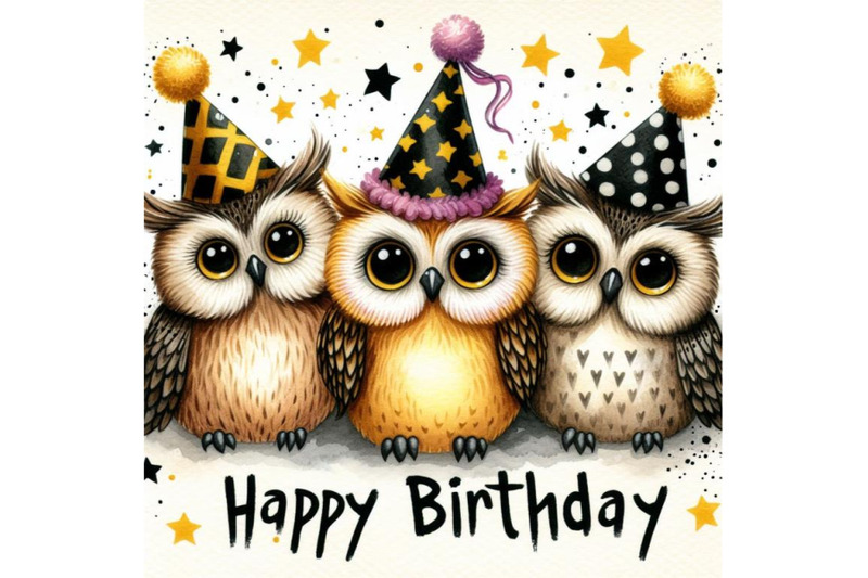 bundle-of-a-cute-three-owls-happy-birthday