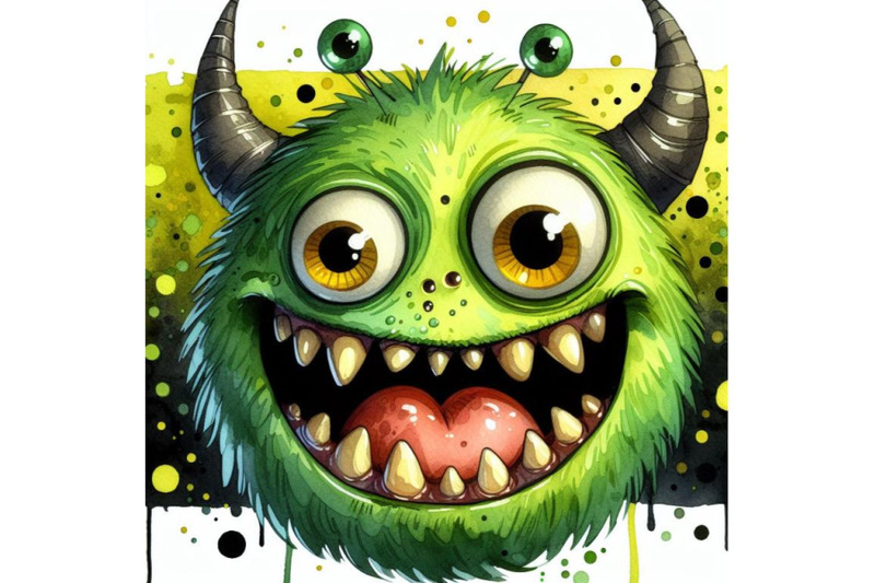 bundle-of-a-green-cartoonish-monster-face