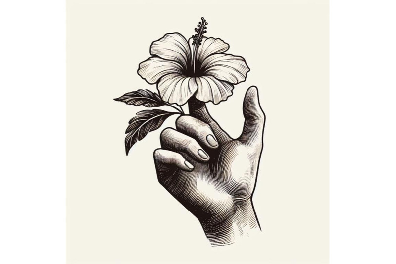 bundle-of-hand-drawing-hibiscus-flower-outline-stroke