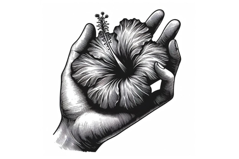 bundle-of-hand-drawing-hibiscus-flower-outline-stroke