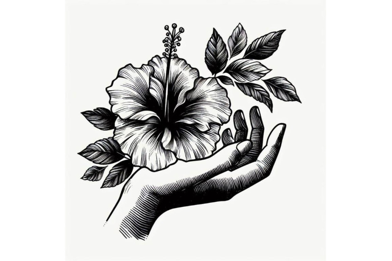 bundle-of-hand-drawing-hibiscus-flower-outline