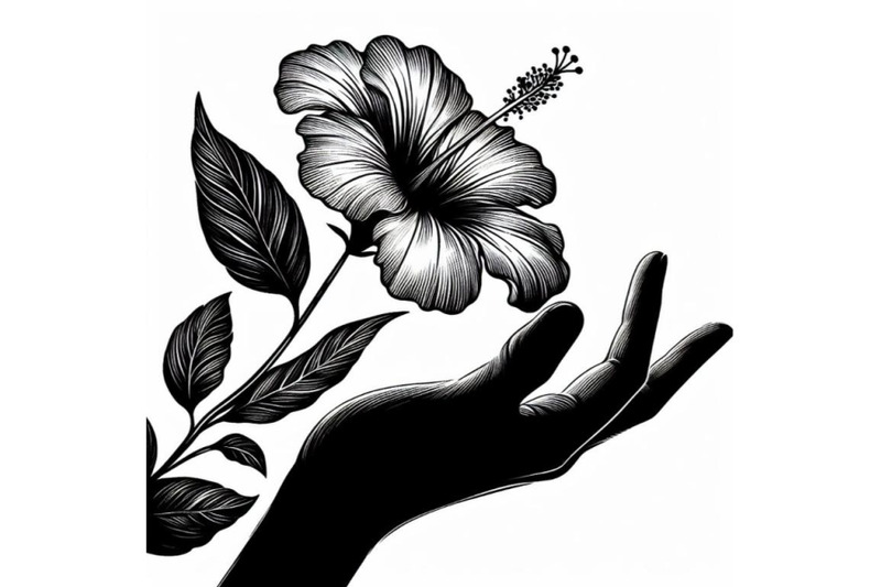 bundle-of-hand-drawing-hibiscus-flower-outline