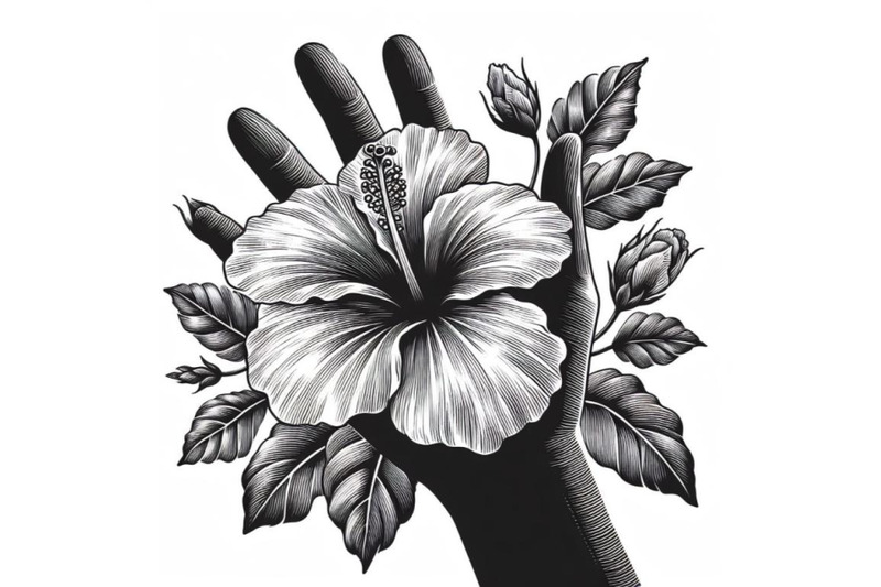 bundle-of-hand-drawing-hibiscus-flower-outline