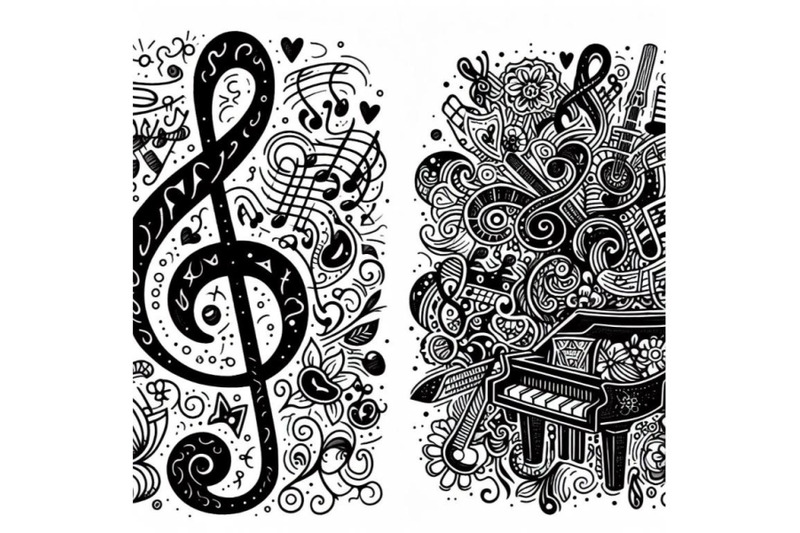 bundle-of-doodle-melody-art-isolated