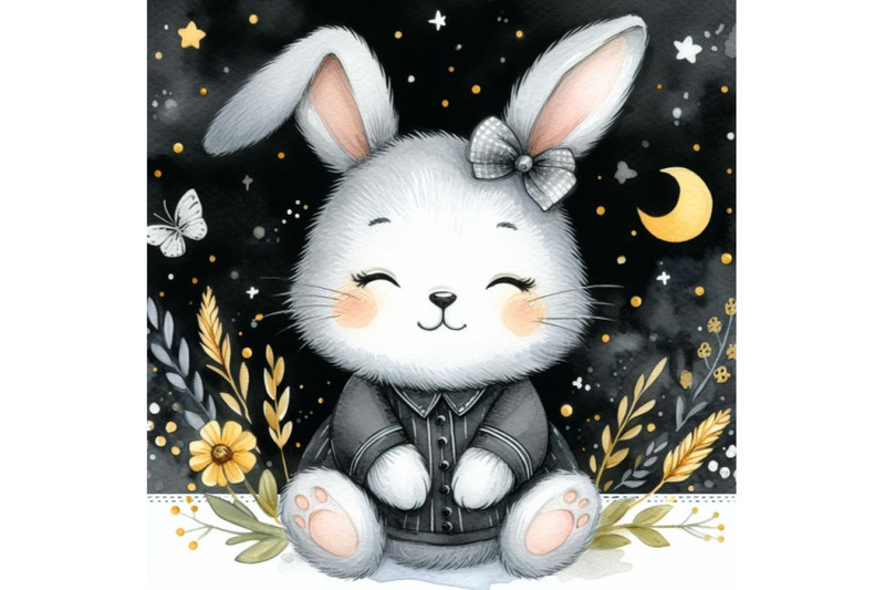 bundle-of-cute-little-rabbit-cartoon