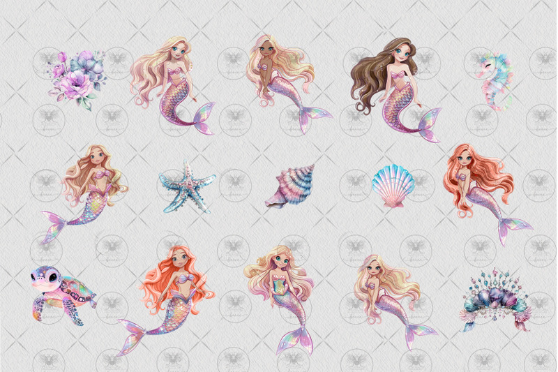 mermaid-watercolor-set